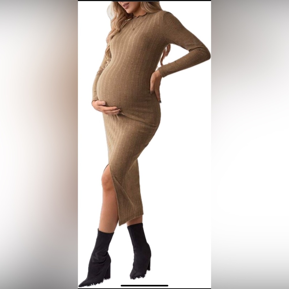 SHEIN Maternity Split Thigh Bodycon Dress.